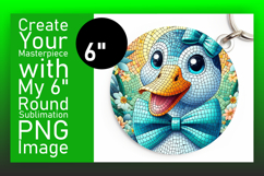 Trendy Round Design Keychain Template , Goose Product Image 1