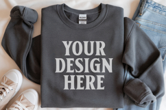 Charcoal Gildan 18000 Folded Flat Lay Mockups Product Image 1