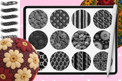 105 Procreate Embroidery Crochet Textures Fabric brushes Product Image 4