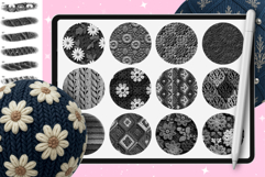 105 Procreate Embroidery Crochet Textures Fabric brushes Product Image 6