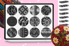 105 Procreate Embroidery Crochet Textures Fabric brushes Product Image 8