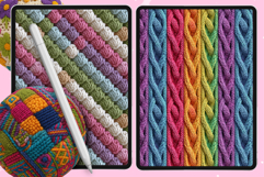 105 Procreate Embroidery Crochet Textures Fabric brushes Product Image 3