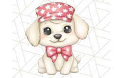 Patriotic Dogs Clipart, Cute 4th of July Puppies PNG Product Image 5