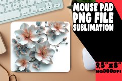 Whimsical 3D Floral Design Mouse Pad: Sublimation Fun Product Image 1