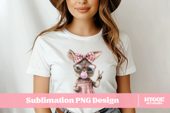 Coquette Easter Bow Bunny Sublimation PNG Product Image 2