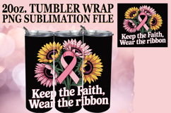 Happy Vibes 20oz tumbler wrap, Breast Cancer Product Image 1