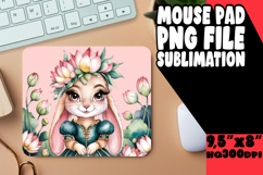 Blissful Mouse Pad Sublimation Ideas, Cute Bunny Product Image 1