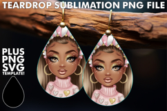 Enchanted Teardrop Earrings Art, Afro Girl Product Image 1