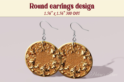 Vintage pattern earrings |Luxury Round Earring sublimation Product Image 1