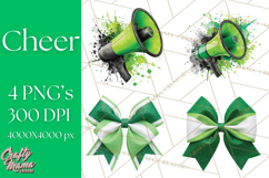 Cheerleader Clipart PNG with Glitter Pom and Color Splash Product Image 1