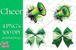 Cheerleader Clipart PNG with Glitter Pom and Color Splash Product Image 1