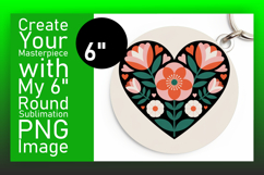Dynamic Round Design for Coasters , Flowers Heart Product Image 1