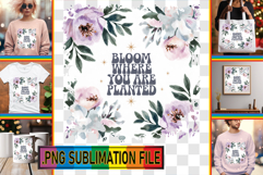 Elegant PNG TSHIRT Gift Ideas, Flower Quote Product Image 1