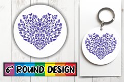 Spring Heart Round Design Sublimation Floral PNG Product Image 1