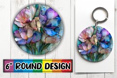 Shimmering Floral 3D PNG Sublimation Pendants Product Image 1