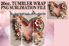 PRESENT OF JOY 20oz TUMBLER WRAP, 3D Heart Product Image 1