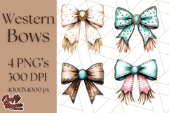 Western Style Bow PNG, Cute Cowboy, Cowgirl Coquette Png Product Image 1