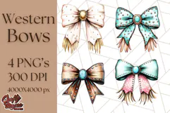 Western Style Bow PNG, Cute Cowboy, Cowgirl Coquette Png Product Image 1