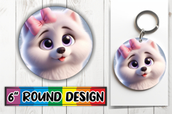 Timeless Keychain Round Style, 3D Dog Product Image 1