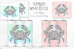 Cute ocean crab pastel straight tumbler 20oz wrap designs Product Image 1