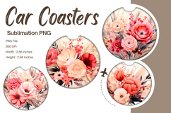 Flower Car Coasters Sublimation Keychains Accessories_105 Product Image 1