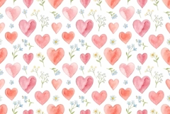 Pattern Pink Hearts and Small Flowers Product Image 1