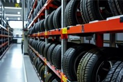 Sturdy Alloy wheels automobile on service center racks. Gene Product Image 1