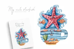 Watercolor underwater magic starfish clipart Product Image 1