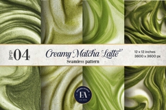 Matcha Latte Swirl Pattern, Creamy Matcha Abstract Paper Product Image 1