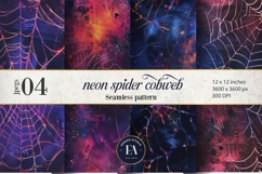 Neon Cobweb Digital Papers, Spooky texture Product Image 1