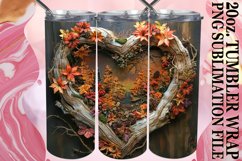 Enchanted Garden Tumbler Wrap Sublimation - 3D Heart Frame Product Image 1