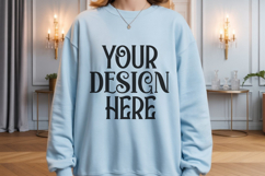Light Blue Gildan 18000 Sweatshirt Model Mockups, Product Image 1