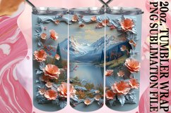 Floral Horizon View Tumbler Wrap 20oz Product Image 1
