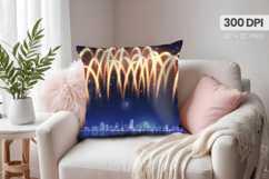 Happy New Year PNG Pillow, Festive New Year's Eve 2026 PNG Product Image 1