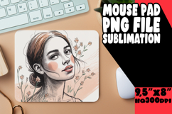 Playful Mouse Pad Sublimation PNG, Beauty Woman Product Image 1