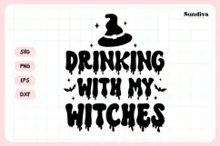 Spooky Bachelorette Party Saying SVG | Drinking My Witches Product Image 3
