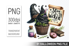 Spooky Cute Halloween Cupcakes Clipart PNG Bundle Product Image 16