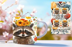 Playful Raccoon &amp; Flower Wrap for 11oz/15oz Mug Product Image 1