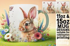 Springtime Bunny Mug Art: Easter Watercolor Delight Product Image 1