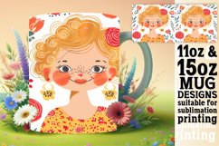 Graceful Woman Portrait Sublimation Mug Wrap 11oz/15oz Product Image 1