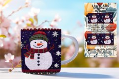Colorful 11oz Mug Wrap Png Design , Snowman Product Image 1