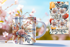 Charming 11oz Mug Wrap Png Design , Autumn Flower Product Image 1