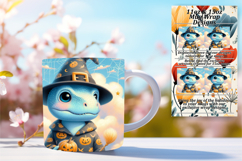 Bright 11oz Mug Wrap Png Artwork , Halloween Dino Product Image 1