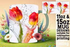 Petal Symphony: Sublimation Mug Wrap 11oz 15oz Product Image 1