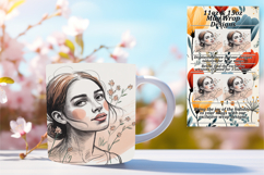 Happy 11oz Mug Wrap Png Template , Beauty Woman Product Image 1