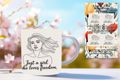 Enchanting 15oz Mug Wrap Png Template , Just A Girl Product Image 1