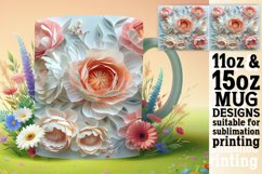 Colorful Whimsical Flower 3D Sublimation 11oz 15oz Product Image 1