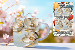 Serene 15oz Mug Wrap Png Design , 3D Flower Product Image 1