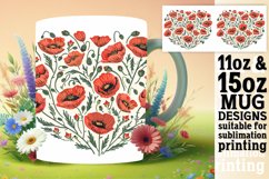 Spring Heart Flower Mug Wrap Sublimation Design Product Image 1