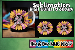Cheerful sunsets 11oz 15oz sublimation wrap, Breast Cancer Product Image 1